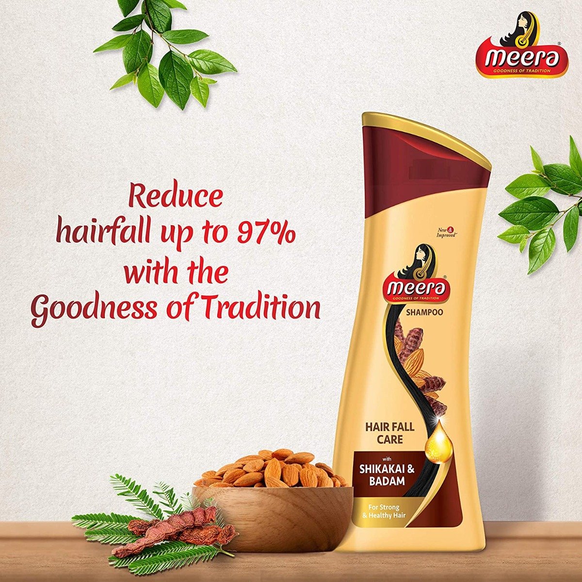 Meera Shampoo with Shikakai & Badam, 80 ml, Pack of 1 Meera Shampoo with Shikakai & Badam, 80 ml, Pack of 1