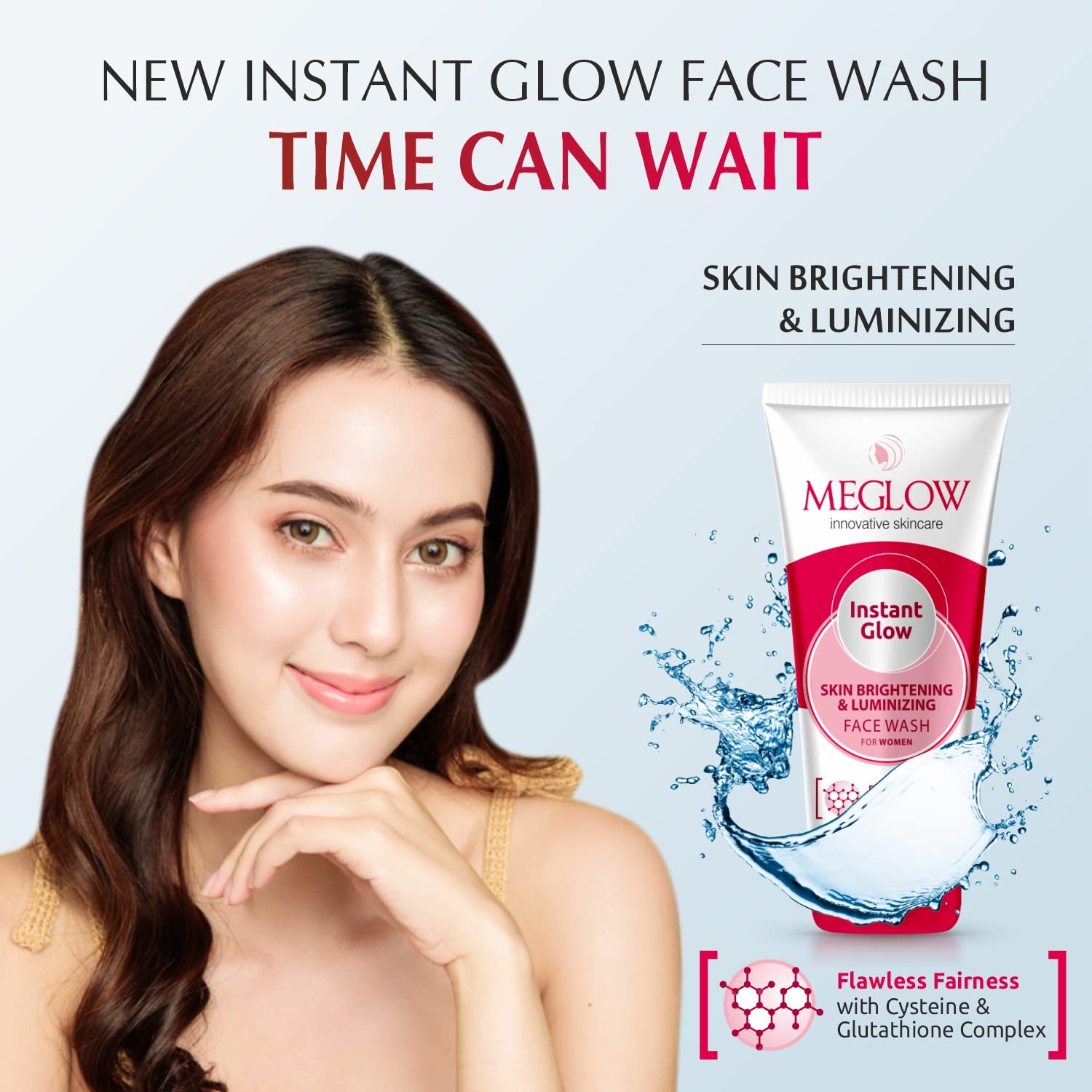 Meglow Instant Glow Skin Brightening & Luminizing Face Wash 70 gm | With Cysteine & Glutathione Complex | Gives Flawless Fairness | Removes Dirt, Pollutants & Tan | For Women | For All Skin Type, Pack of 1 Meglow Instant Glow Skin Brightening & Luminizing Face Wash 70 gm | With Cysteine & Glutathione Complex | Gives Flawless Fairness | Removes Dirt, Pollutants & Tan | For Women | For All Skin Type, Pack of 1