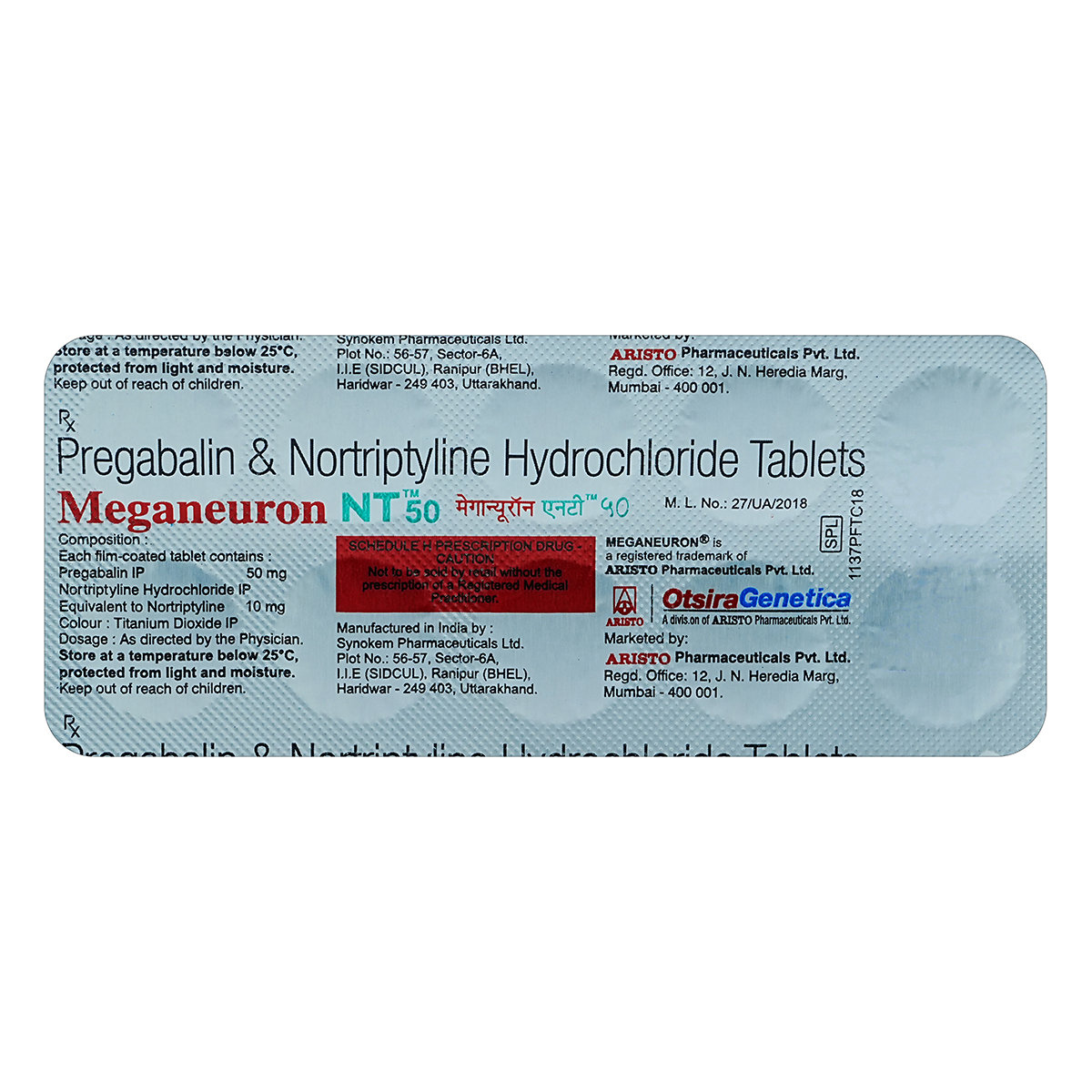 Meganeuron NT 50 Tablet 10's, Pack of 10 Meganeuron NT 50 Tablet 10's, Pack of 10