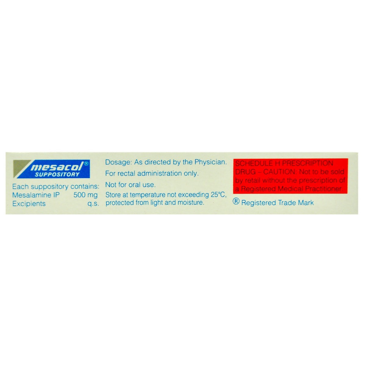 Mesacol Suppository 5's, Pack of 5 SUPPOSITORYS Mesacol Suppository 5's, Pack of 5 SUPPOSITORYS