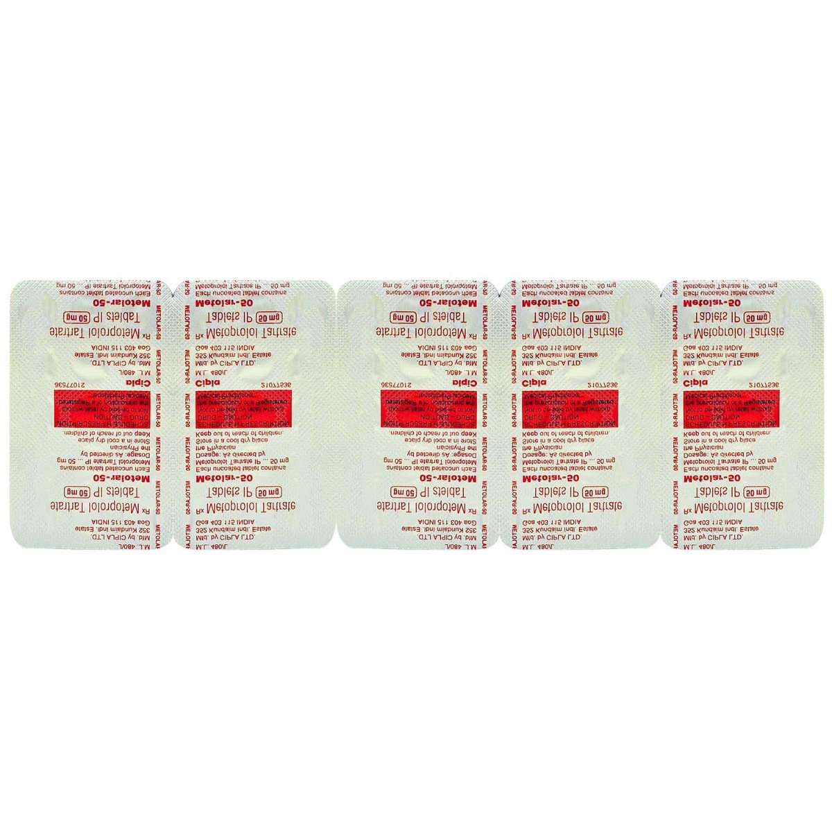Metolar-50 Tablet 15's, Pack of 15 TABLETS Metolar-50 Tablet 15's, Pack of 15 TABLETS