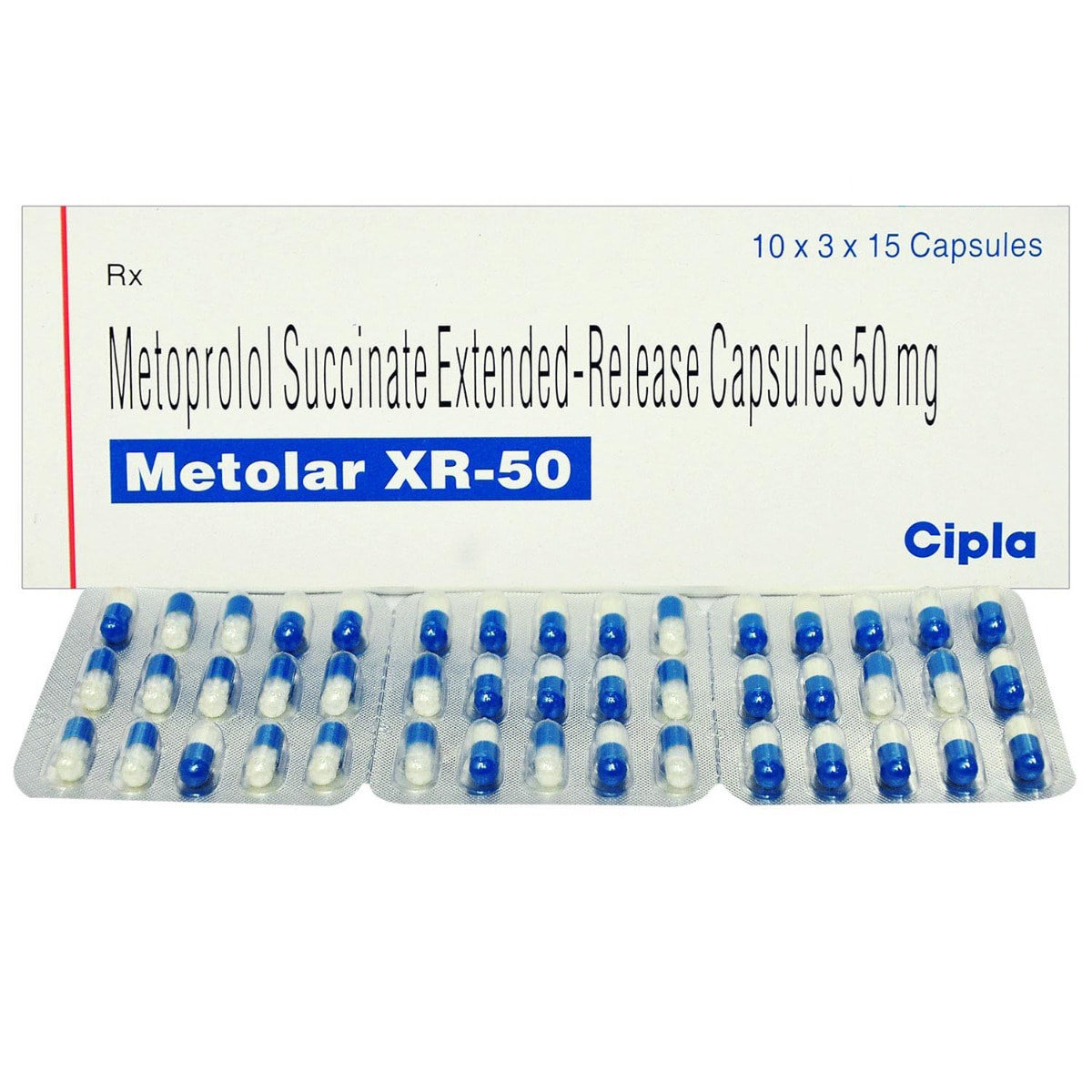 Metolar XR-50 Capsule 15's, Pack of 15 CAPSULES Metolar XR-50 Capsule 15's, Pack of 15 CAPSULES