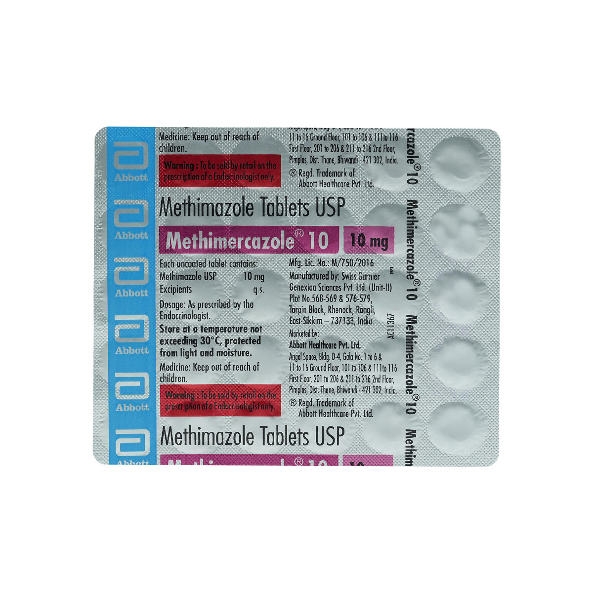 Methimercazole 10 Tablet 30's, Pack of 30 TabletS Methimercazole 10 Tablet 30's, Pack of 30 TabletS