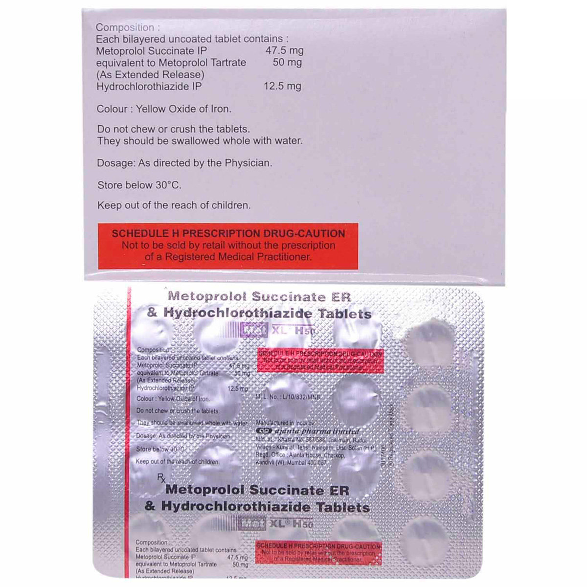 Met XL H 50 Tablet 20's, Pack of 20 TABLETS Met XL H 50 Tablet 20's, Pack of 20 TABLETS