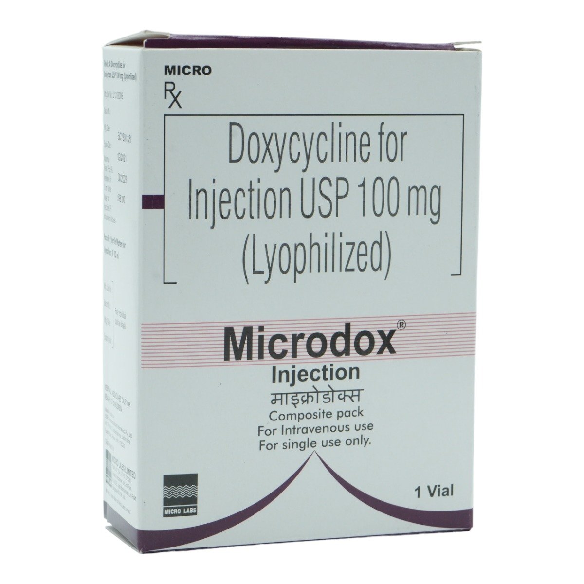 Microdox 100 mg Injection 1's, Pack of 1 Injection Microdox 100 mg Injection 1's, Pack of 1 Injection