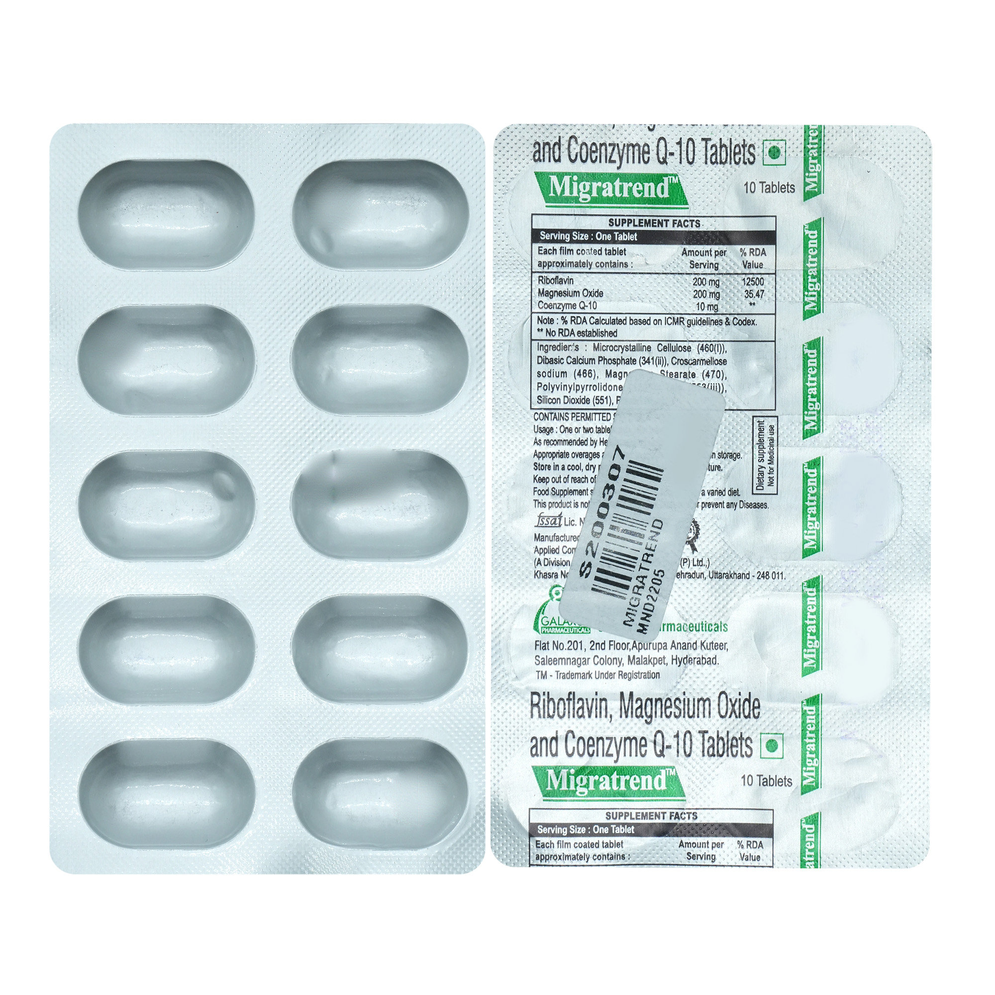 Migratrend Tablet 10's, Pack of 10 TabletS Migratrend Tablet 10's, Pack of 10 TabletS