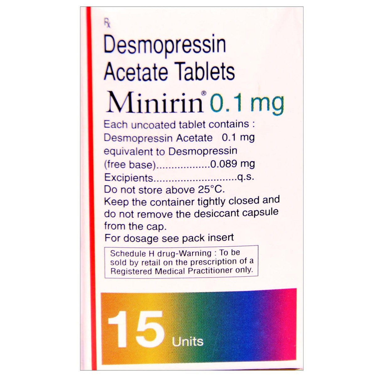 Minirin 0.1 Tablet 15's, Pack of 15 TABLETS Minirin 0.1 Tablet 15's, Pack of 15 TABLETS