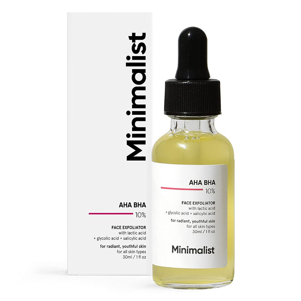 Minimalist 10% AHA BHA Face Exfoliator 30 ml| Hydrates and Soothes Skin, Pack of 1 Minimalist 10% AHA BHA Face Exfoliator 30 ml| Hydrates and Soothes Skin, Pack of 1