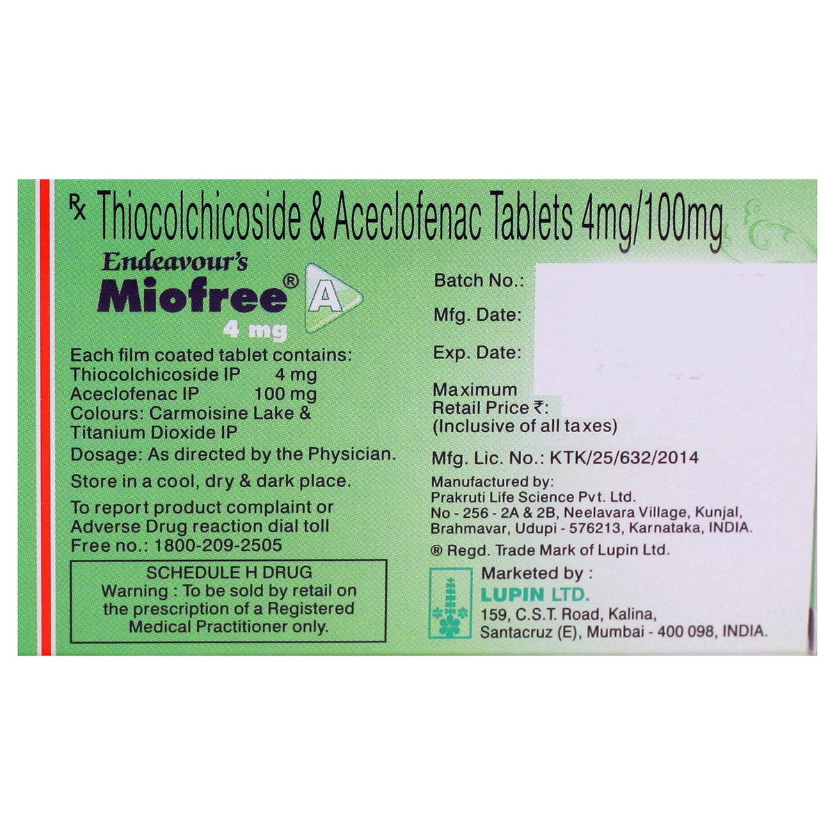 Miofree A 4 mg Tablet 10's, Pack of 10 Miofree A 4 mg Tablet 10's, Pack of 10