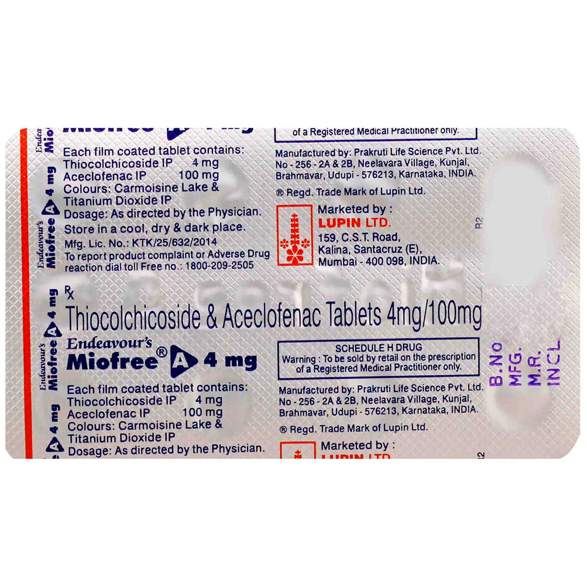 Miofree A 4 mg Tablet 10's, Pack of 10 Miofree A 4 mg Tablet 10's, Pack of 10
