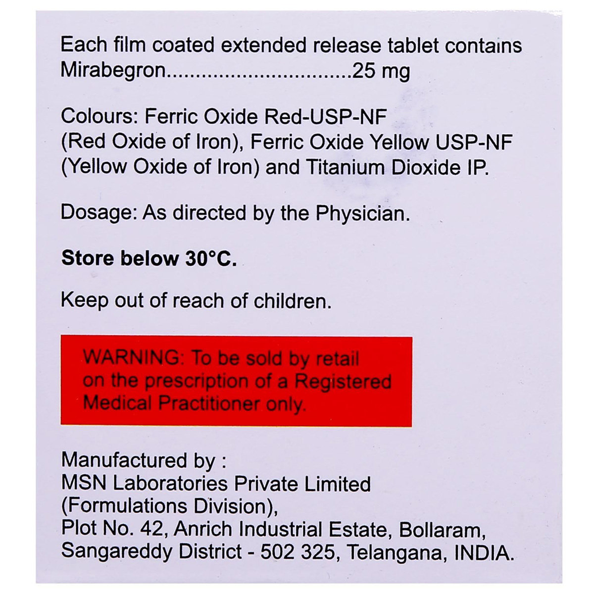 Mirakem 25 ER Tablet 10's, Pack of 10 TABLET ERS Mirakem 25 ER Tablet 10's, Pack of 10 TABLET ERS