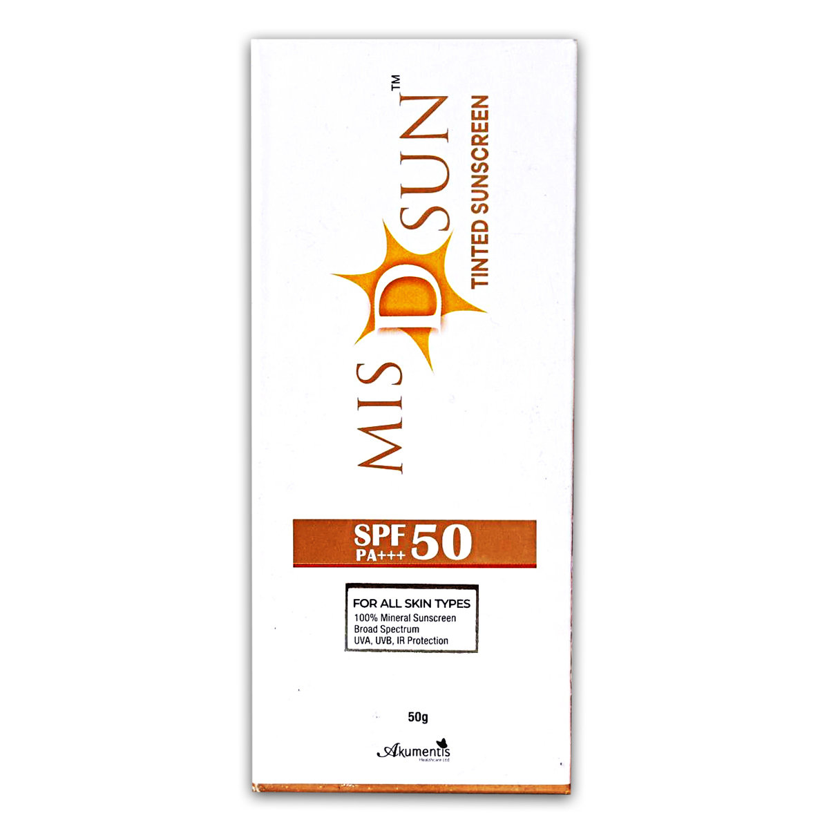 Mis D Sun Spf 50 Pa+++ Tinted Sunscreen 50 gm, Pack of 1 Mis D Sun Spf 50 Pa+++ Tinted Sunscreen 50 gm, Pack of 1