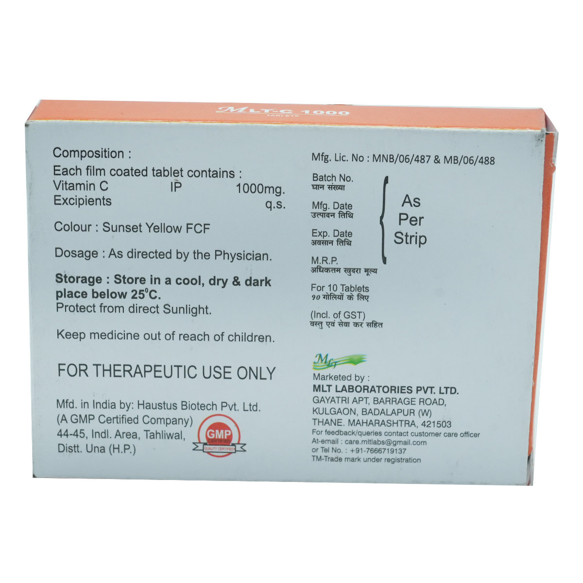 MLT-C 1000 Tablet 10's, Pack of 10 TABLETS MLT-C 1000 Tablet 10's, Pack of 10 TABLETS