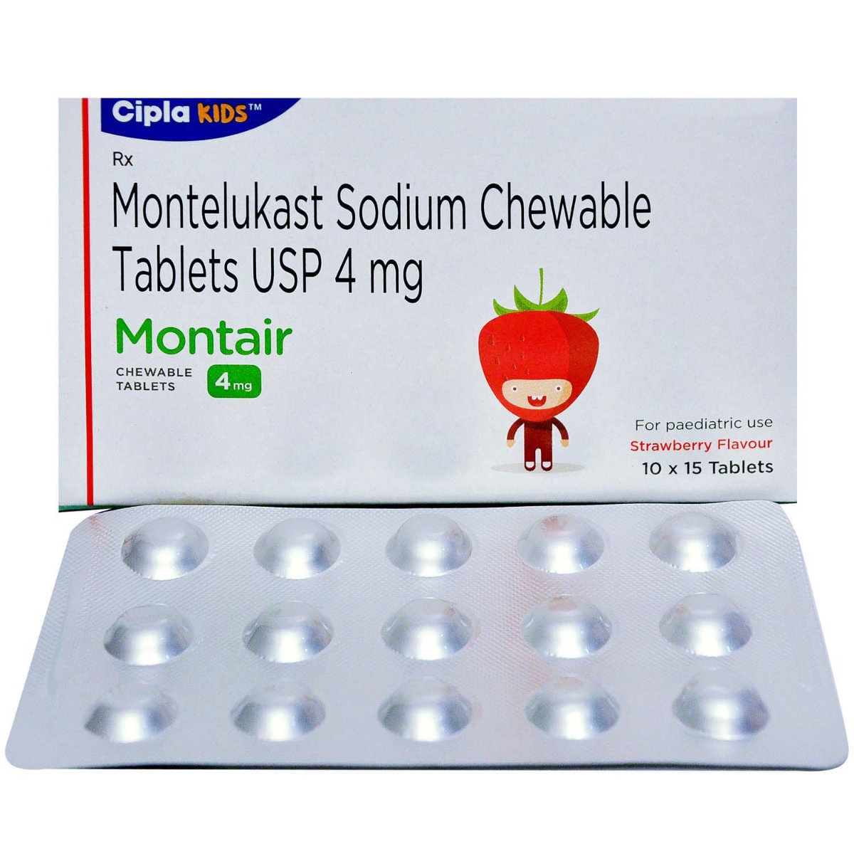 Montair 4 mg Chewable Tablet 15's, Pack of 15 TABLETS Montair 4 mg Chewable Tablet 15's, Pack of 15 TABLETS