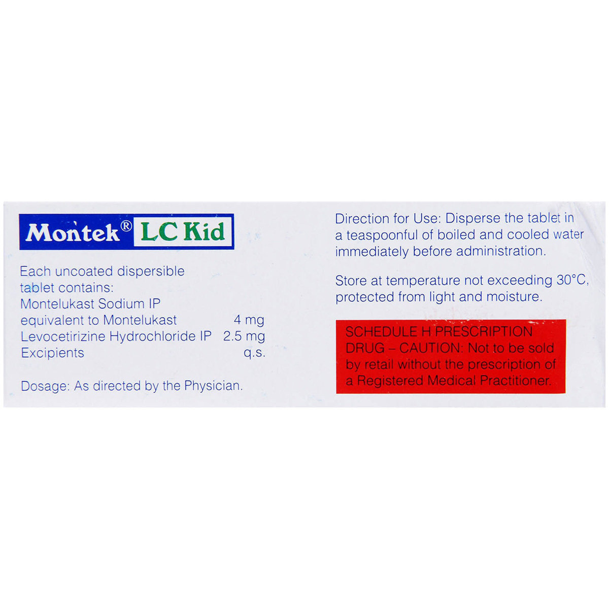 Montek LC Kid Tablet 10's, Pack of 10 TABLETS Montek LC Kid Tablet 10's, Pack of 10 TABLETS