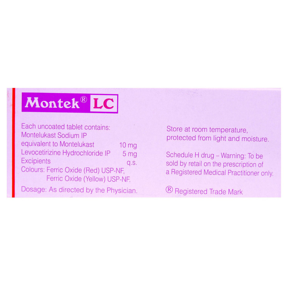 Montek LC Tablet 10's, Pack of 10 TABLETS Montek LC Tablet 10's, Pack of 10 TABLETS