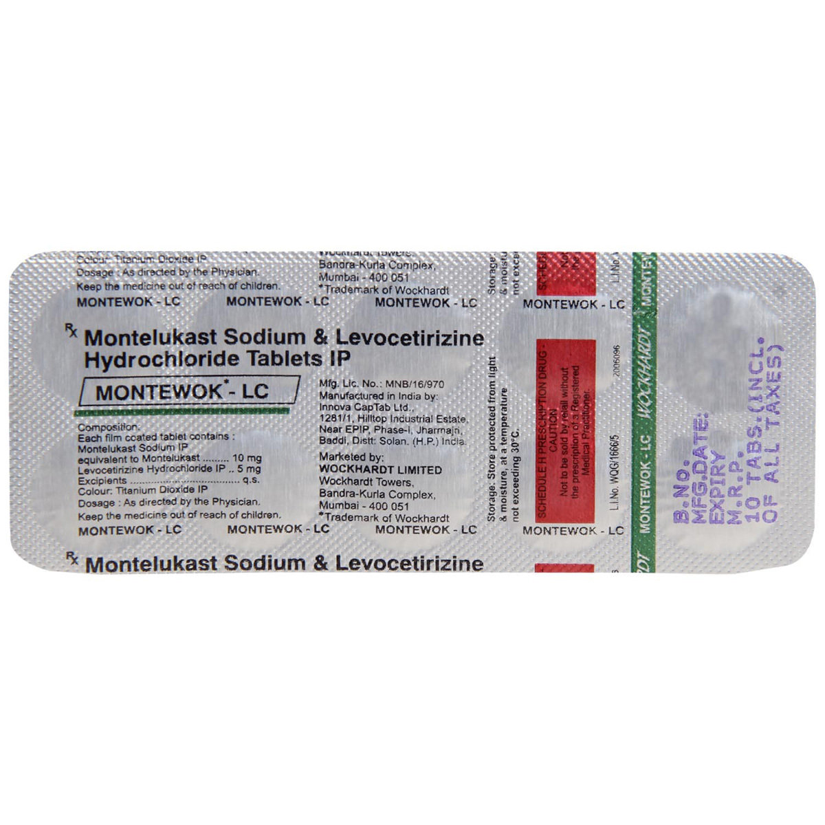 Montewok-LC Tablet 10's, Pack of 10 TABLETS Montewok-LC Tablet 10's, Pack of 10 TABLETS