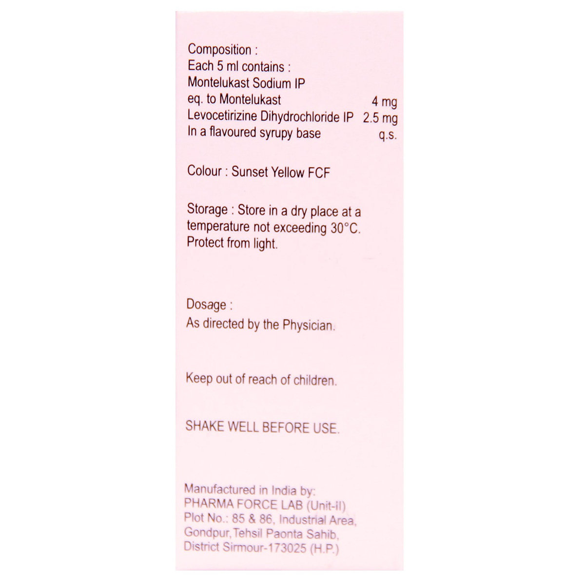 Monticope Suspension 60 ml, Pack of 1 Suspension Monticope Suspension 60 ml, Pack of 1 Suspension