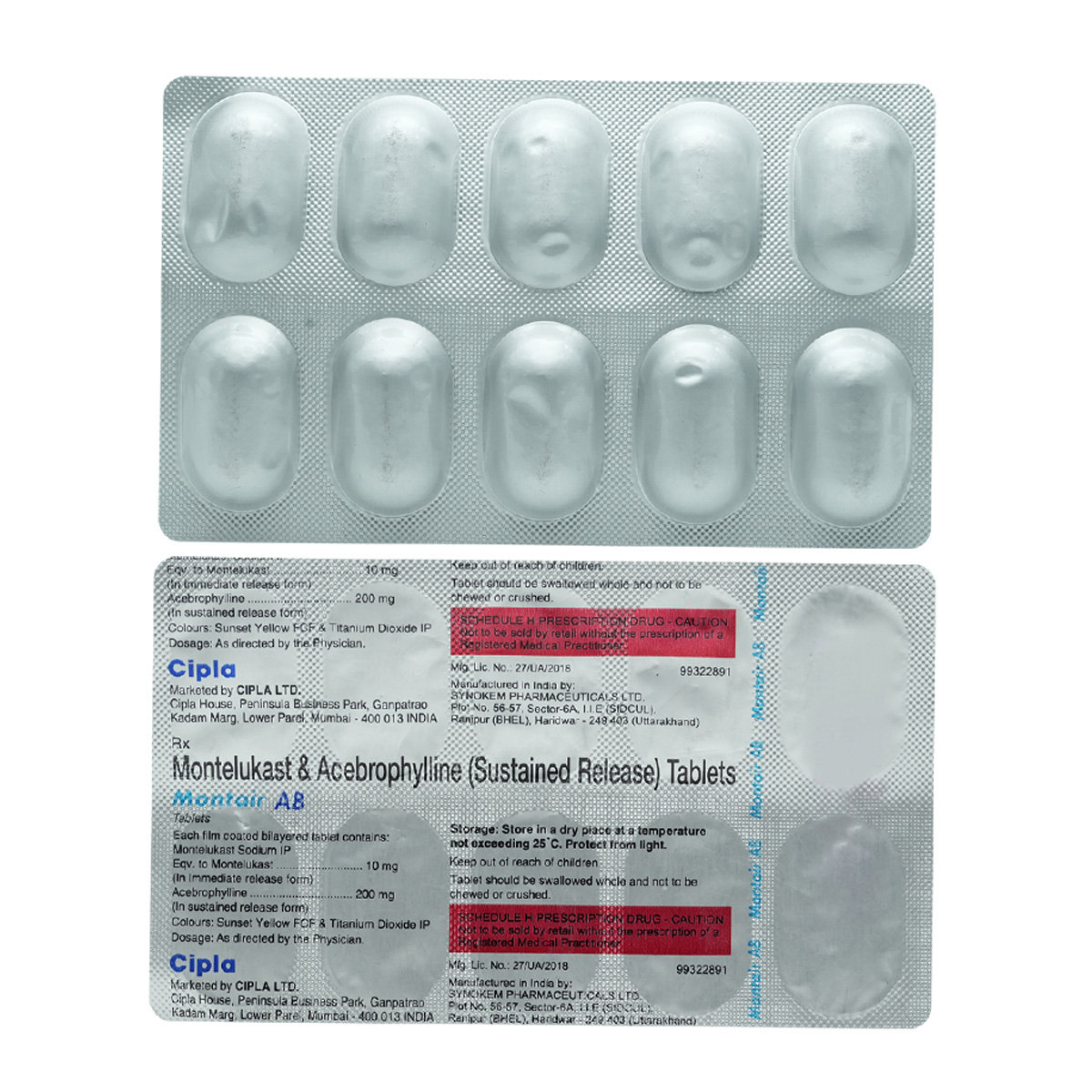 Montair AB Tablet 10's, Pack of 10 TabletS Montair AB Tablet 10's, Pack of 10 TabletS