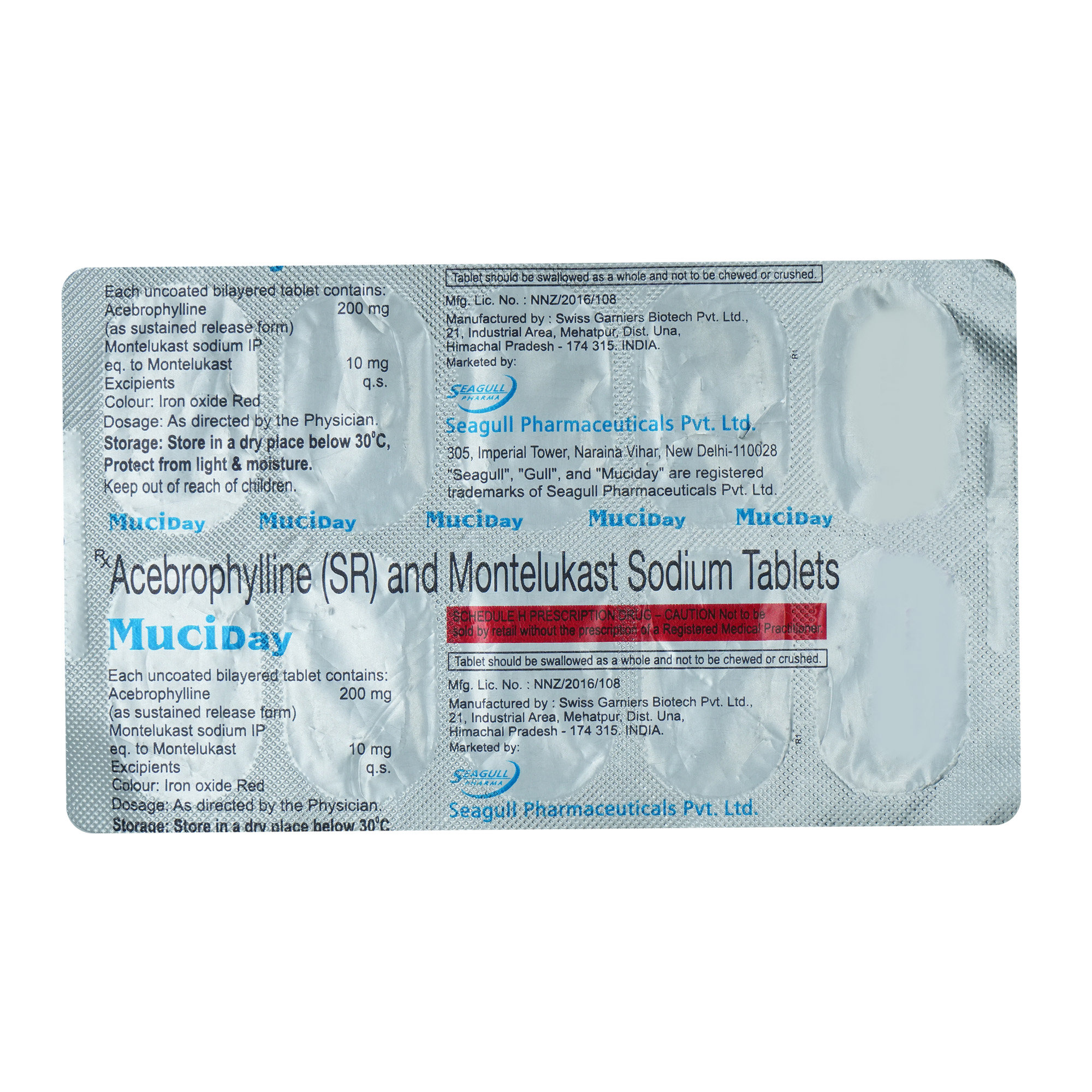 Muciday Tablet 10's, Pack of 10 TABLETS Muciday Tablet 10's, Pack of 10 TABLETS