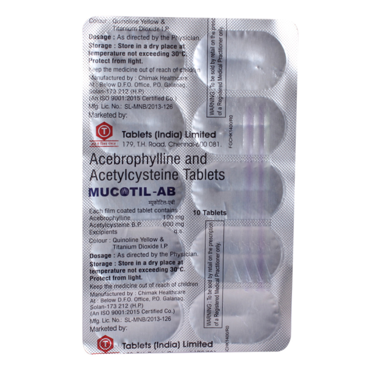 Mucotil-AB Tablet 10's, Pack of 10 TABLETS Mucotil-AB Tablet 10's, Pack of 10 TABLETS