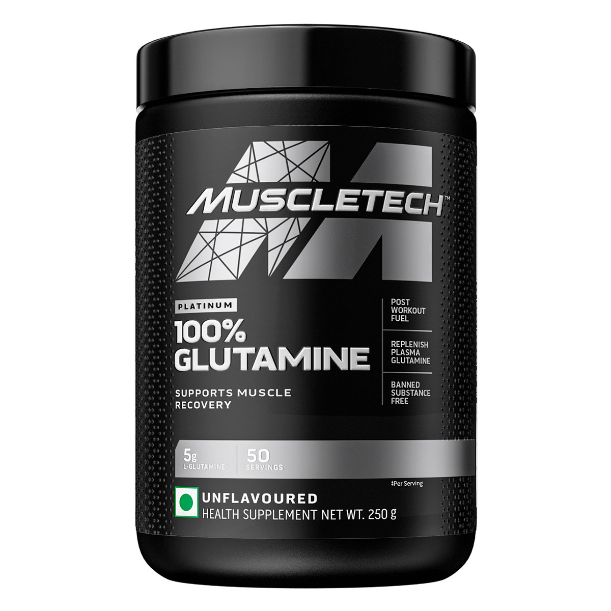 MuscleTech Platinum 100% Glutamine Unflavour Powder, 250 gm, Pack of 1 MuscleTech Platinum 100% Glutamine Unflavour Powder, 250 gm, Pack of 1