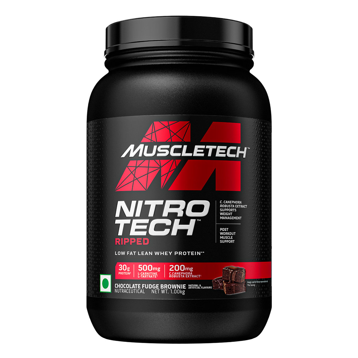 Muscletech Nitrotech Ripped Low Fat Whey Protein Chocolate Fudge Brownie Flavour Powder, 1 kg, Pack of 1 Muscletech Nitrotech Ripped Low Fat Whey Protein Chocolate Fudge Brownie Flavour Powder, 1 kg, Pack of 1