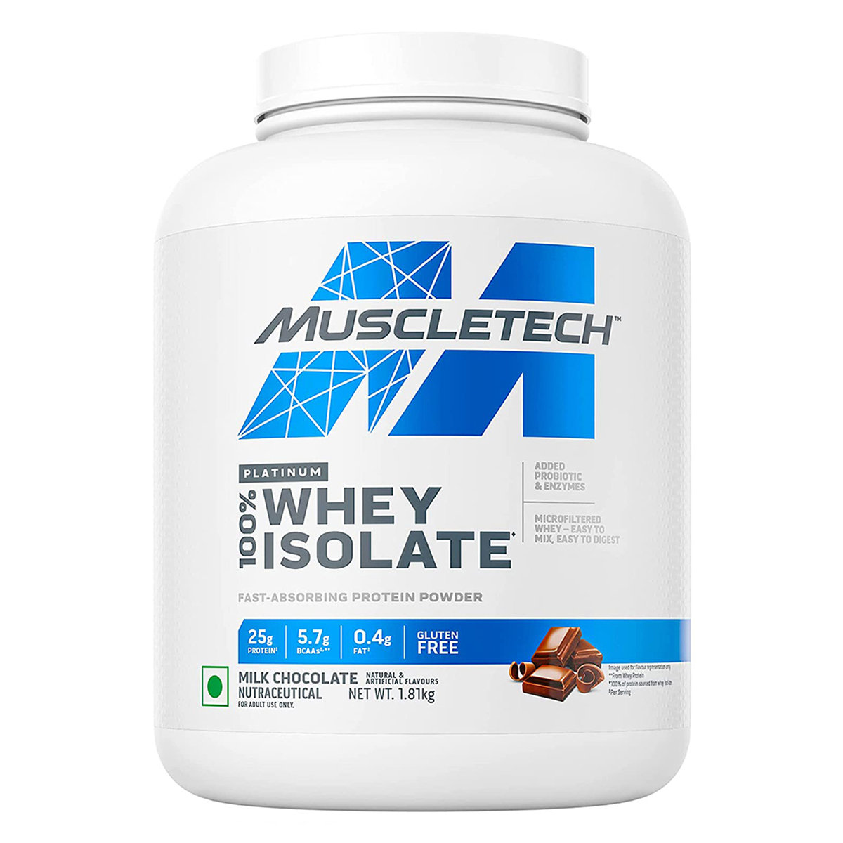 Muscletech Platinum 100% Whey Isolate Milk Chocolate Powder, 1.81 kg, Pack of 1 Muscletech Platinum 100% Whey Isolate Milk Chocolate Powder, 1.81 kg, Pack of 1