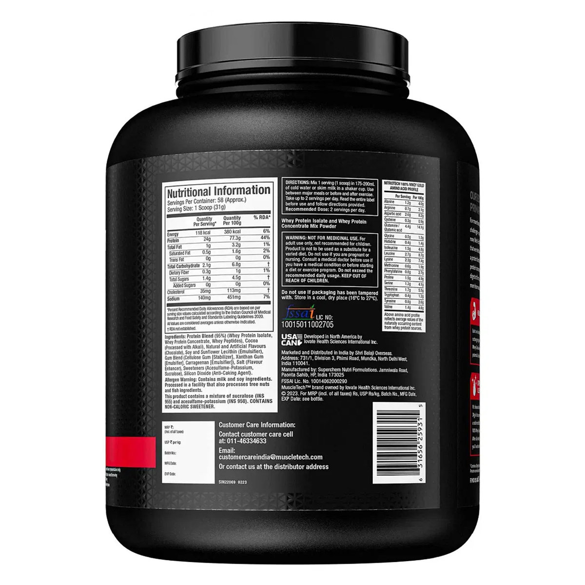 Muscletech Nitrotech Whey Protein Milk Chocolate Flavour Powder, 1.81 kg, Pack of 1 Muscletech Nitrotech Whey Protein Milk Chocolate Flavour Powder, 1.81 kg, Pack of 1