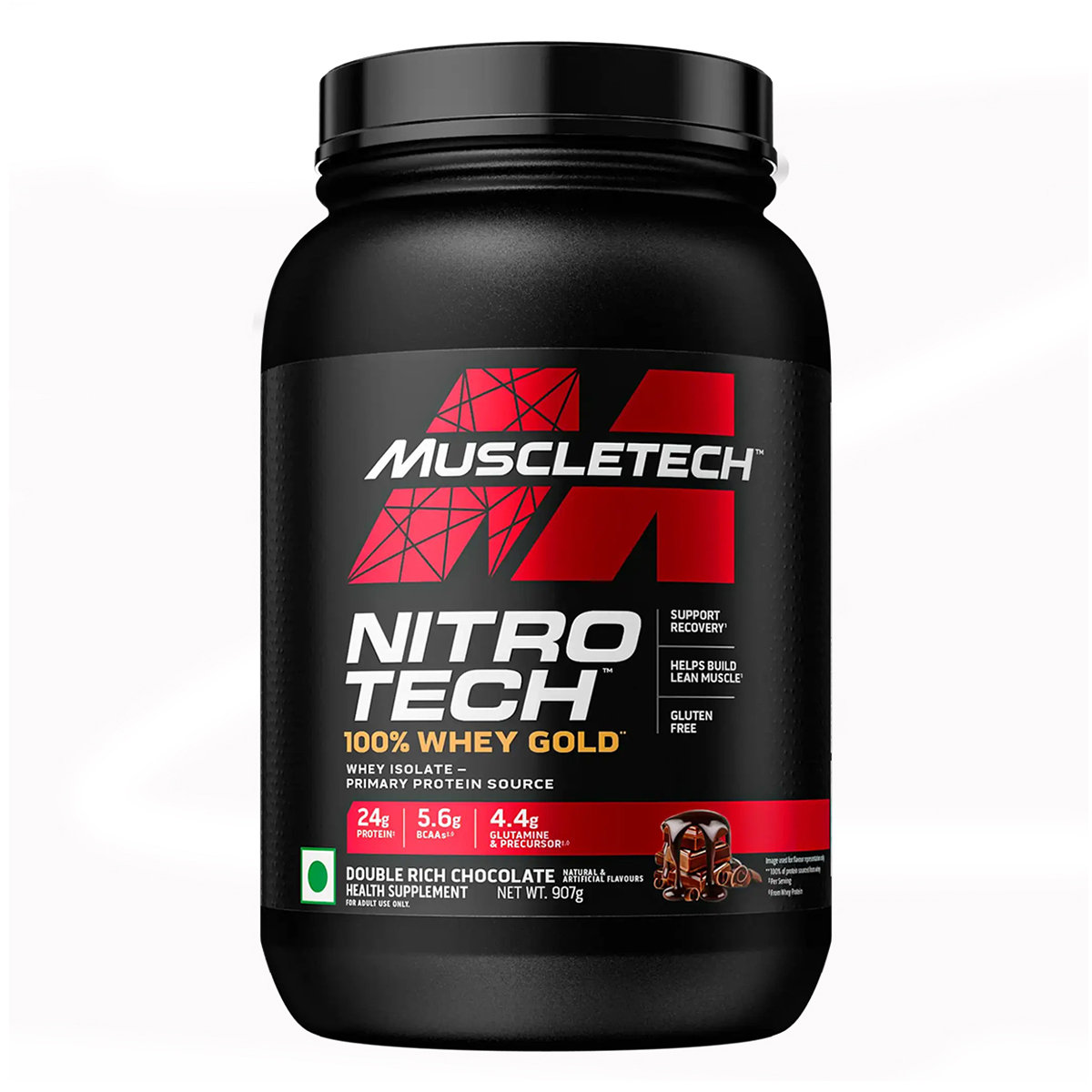 MuscleTech Nitrotech 100% Whey Gold Double Rich Chocolate Flavour Powder, 907 gm, Pack of 1 MuscleTech Nitrotech 100% Whey Gold Double Rich Chocolate Flavour Powder, 907 gm, Pack of 1