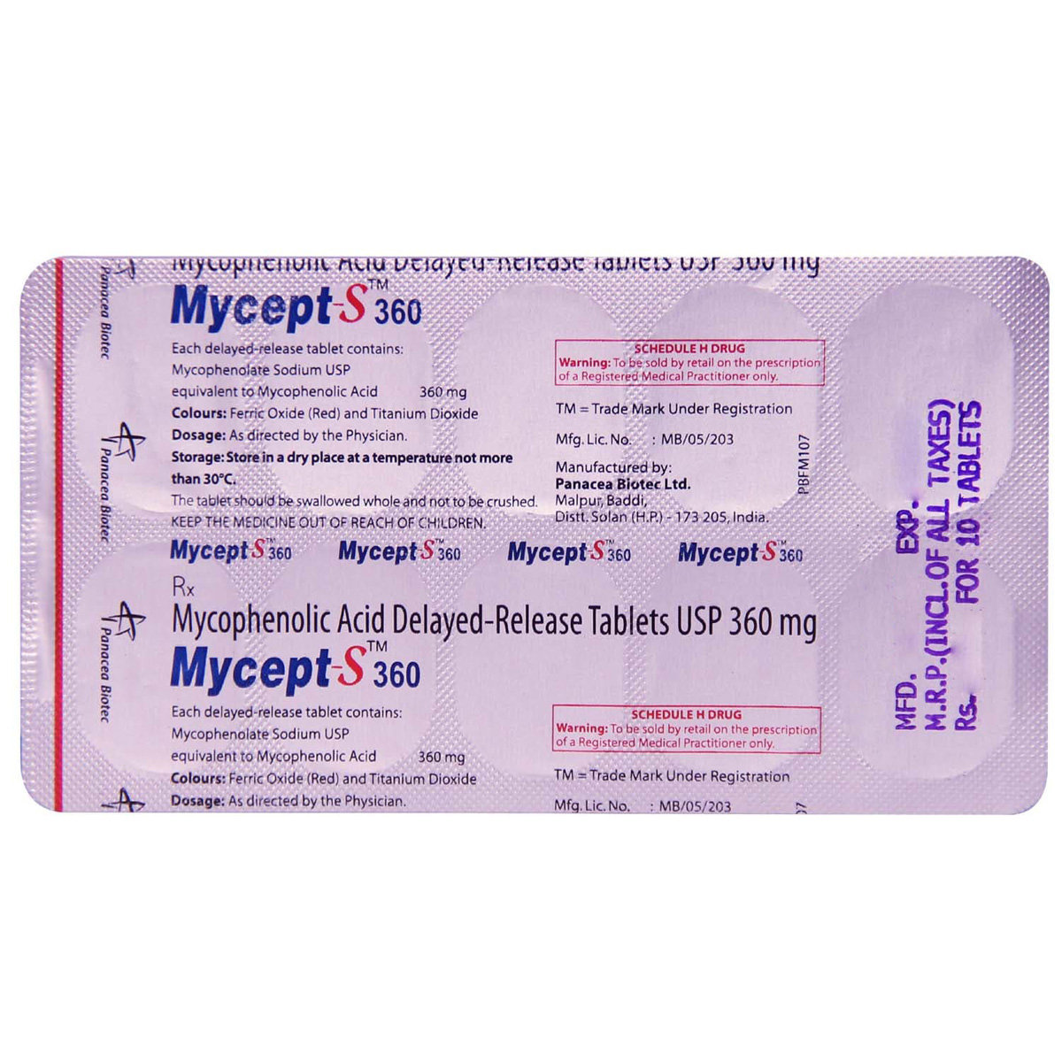 Mycept-S 360 Tablet 10's, Pack of 10 TABLETS Mycept-S 360 Tablet 10's, Pack of 10 TABLETS