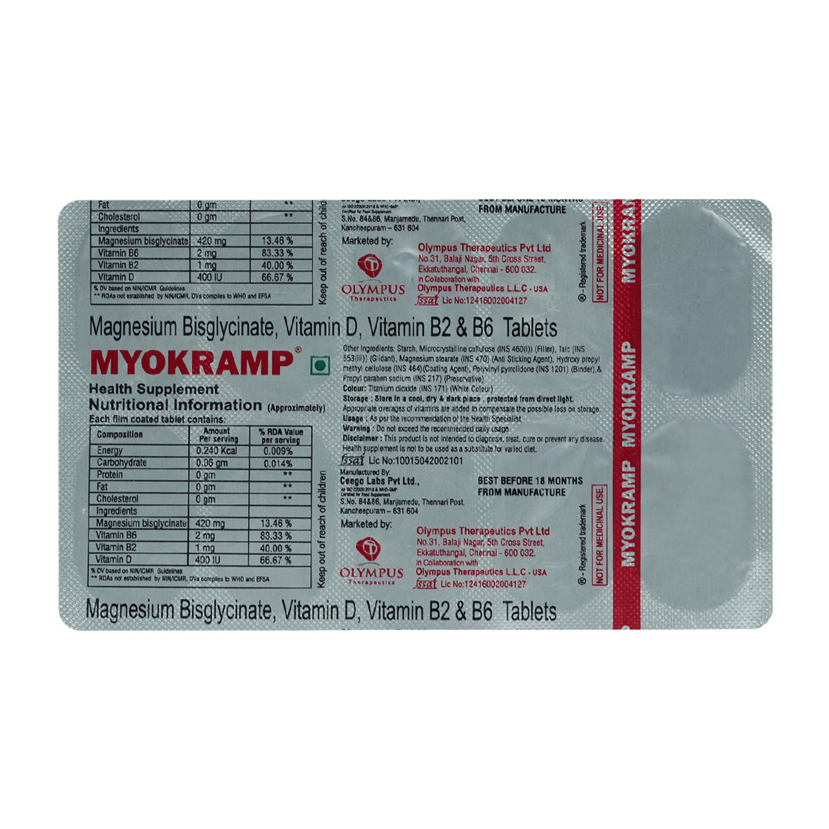Myokramp Tablet 10's, Pack of 10 Myokramp Tablet 10's, Pack of 10
