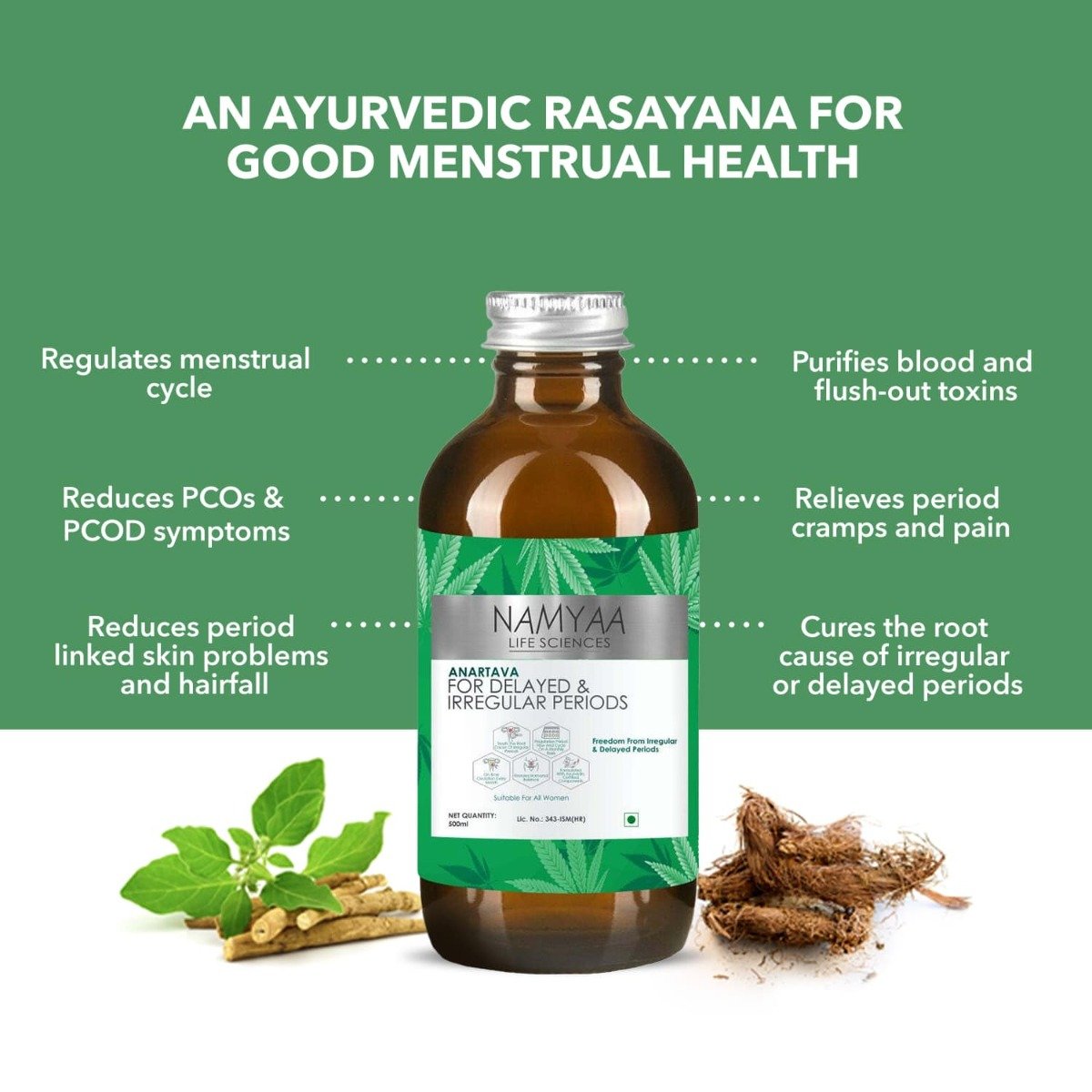 Namyaa Anartava for Delayed & Irregular Periods Syrup, 500 ml, Pack of 1 Namyaa Anartava for Delayed & Irregular Periods Syrup, 500 ml, Pack of 1