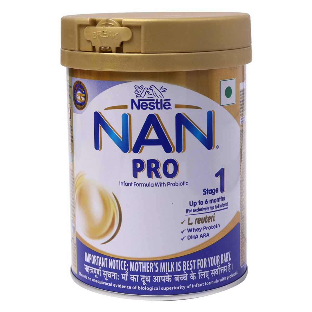 Nestle Nan Pro Infant Formula Stage 1 (Up to 6 months) Powder with Probiotic, 400 gm, Pack of 1 Nestle Nan Pro Infant Formula Stage 1 (Up to 6 months) Powder with Probiotic, 400 gm, Pack of 1