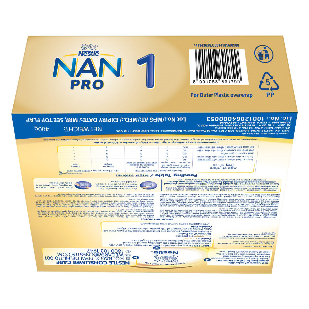 Nestle Nan Pro Infant Formula Stage 1 (Upto 6 months) Powder, 400 gm Refill Pack, Pack of 1 Nestle Nan Pro Infant Formula Stage 1 (Upto 6 months) Powder, 400 gm Refill Pack, Pack of 1