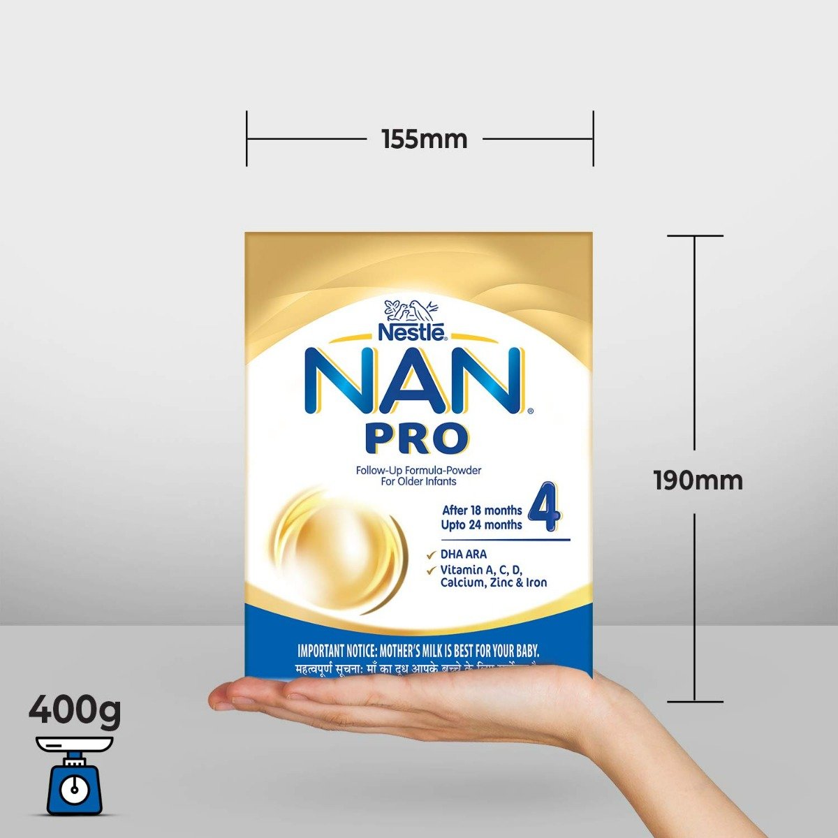 Nestle Nan Pro Follow-Up Formula Stage 4 (After 18 to 24 Months) Powder, 400 gm Refill Pack, Pack of 1 Nestle Nan Pro Follow-Up Formula Stage 4 (After 18 to 24 Months) Powder, 400 gm Refill Pack, Pack of 1