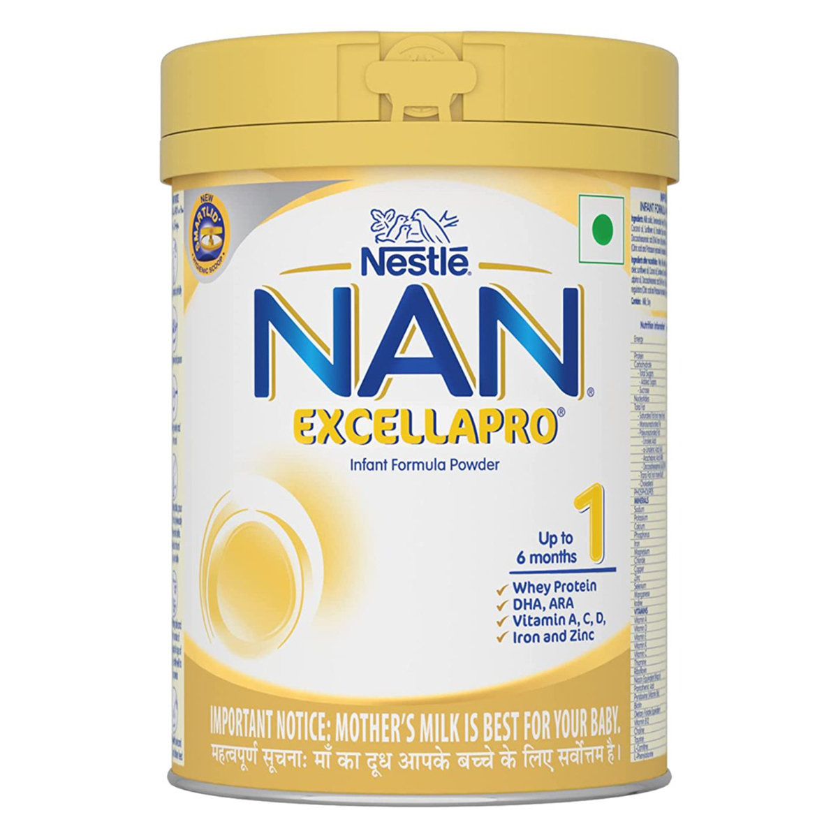 Nestle Nan Excellapro Infant Formula Stage 1 (Upto 6 Months) Powder, 400 gm, Pack of 1 Nestle Nan Excellapro Infant Formula Stage 1 (Upto 6 Months) Powder, 400 gm, Pack of 1
