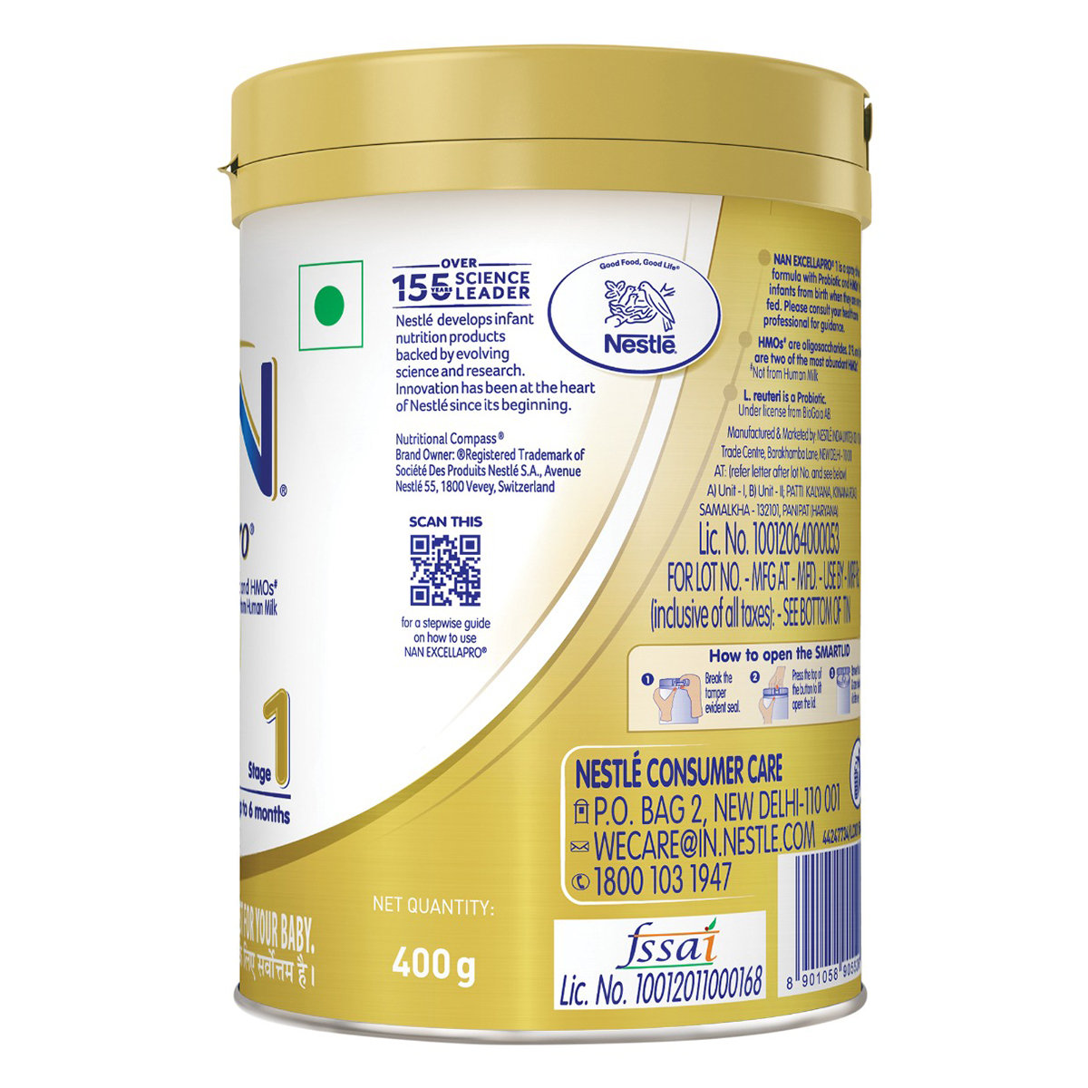 Nestle Nan Excellapro Infant Formula Stage 1 (Upto 6 Months) Powder, 400 gm, Pack of 1 Nestle Nan Excellapro Infant Formula Stage 1 (Upto 6 Months) Powder, 400 gm, Pack of 1
