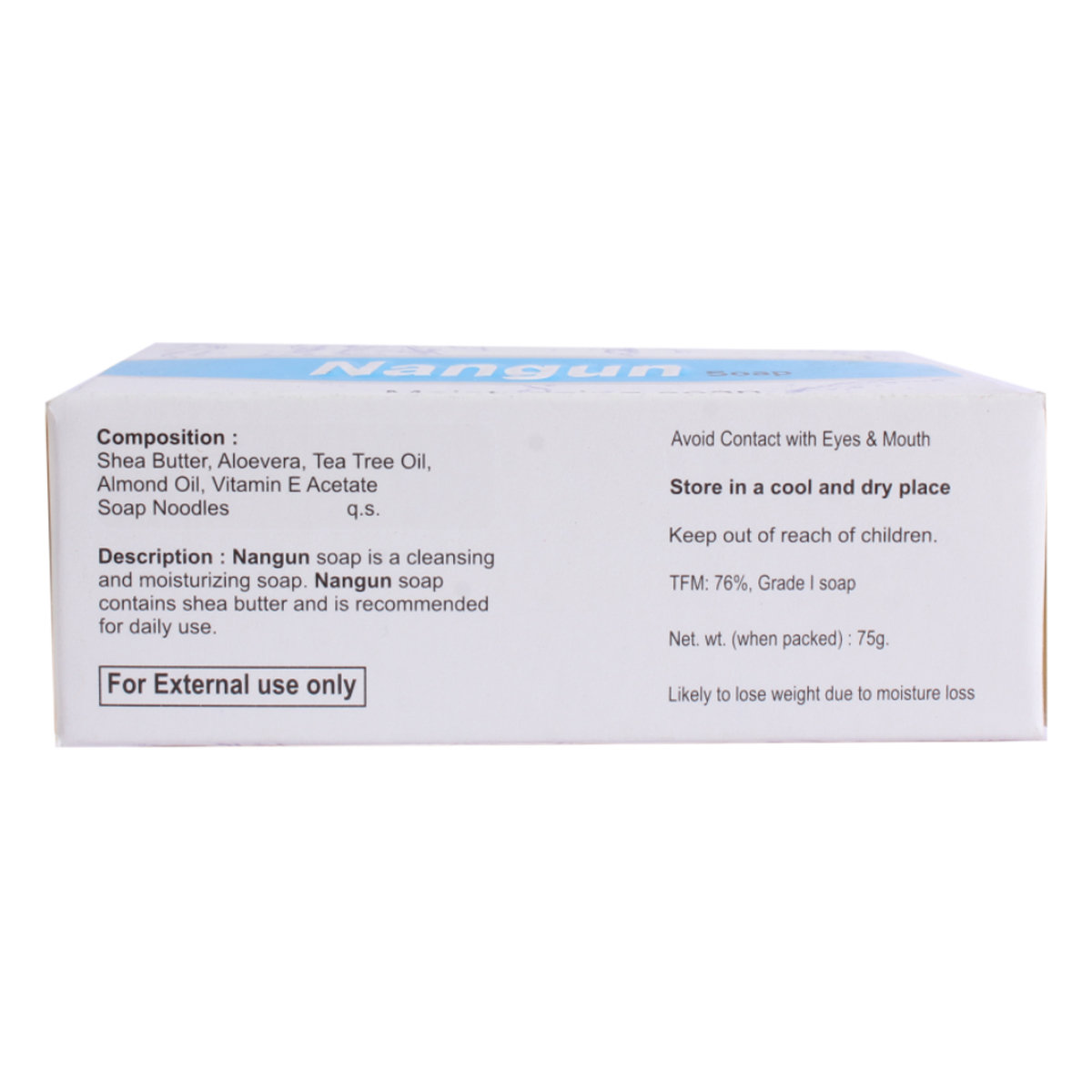 Nangun Moisturizing Soap 75 gm, Pack of 1 Nangun Moisturizing Soap 75 gm, Pack of 1