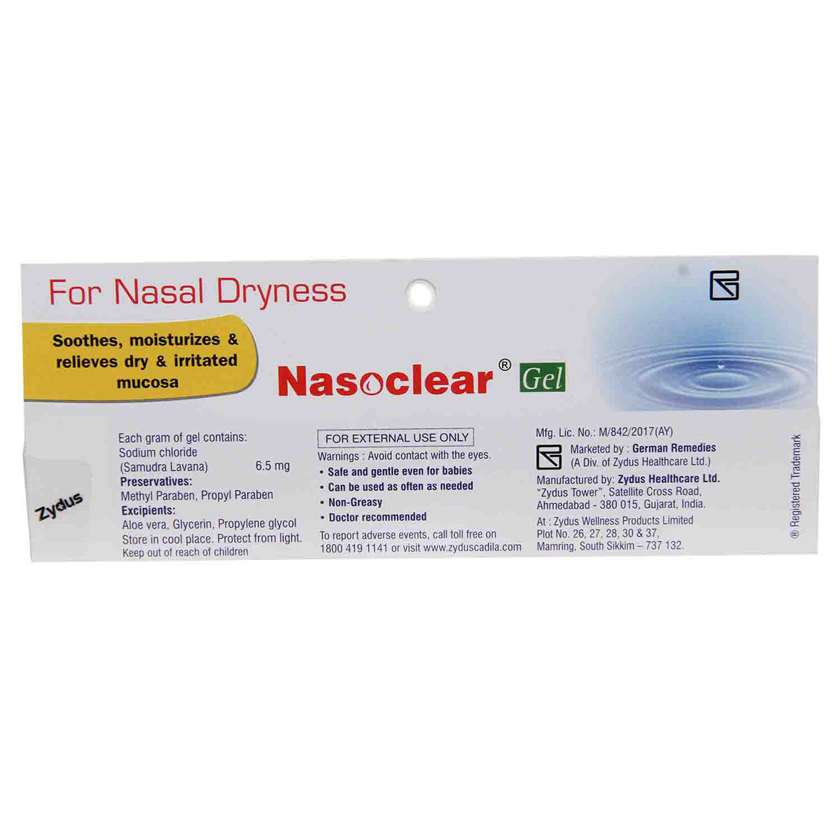 Nasoclear Gel 15 gm, Pack of 1 GEL Nasoclear Gel 15 gm, Pack of 1 GEL