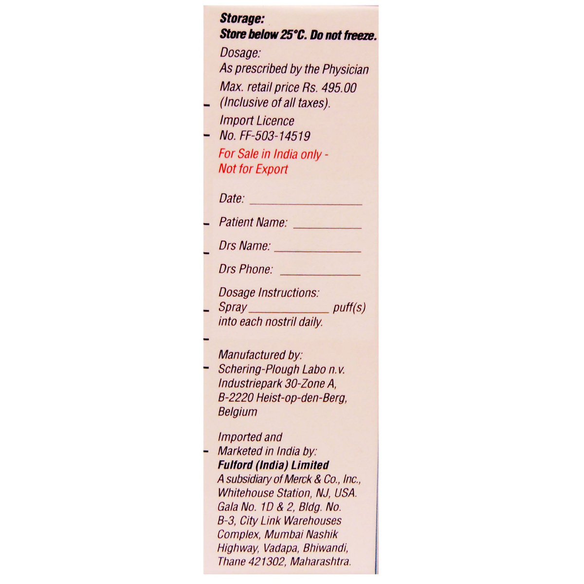 Nasonex Nasal Spray Suspension 18 gm, Pack of 1 NASAL SPRAY Nasonex Nasal Spray Suspension 18 gm, Pack of 1 NASAL SPRAY