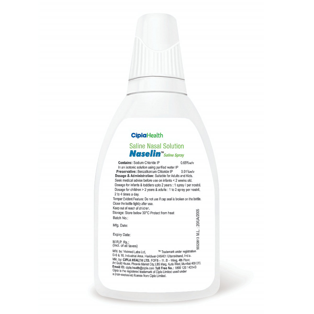 Naselin Saline Nasal Spray, 20 ml, Pack of 1 Naselin Saline Nasal Spray, 20 ml, Pack of 1