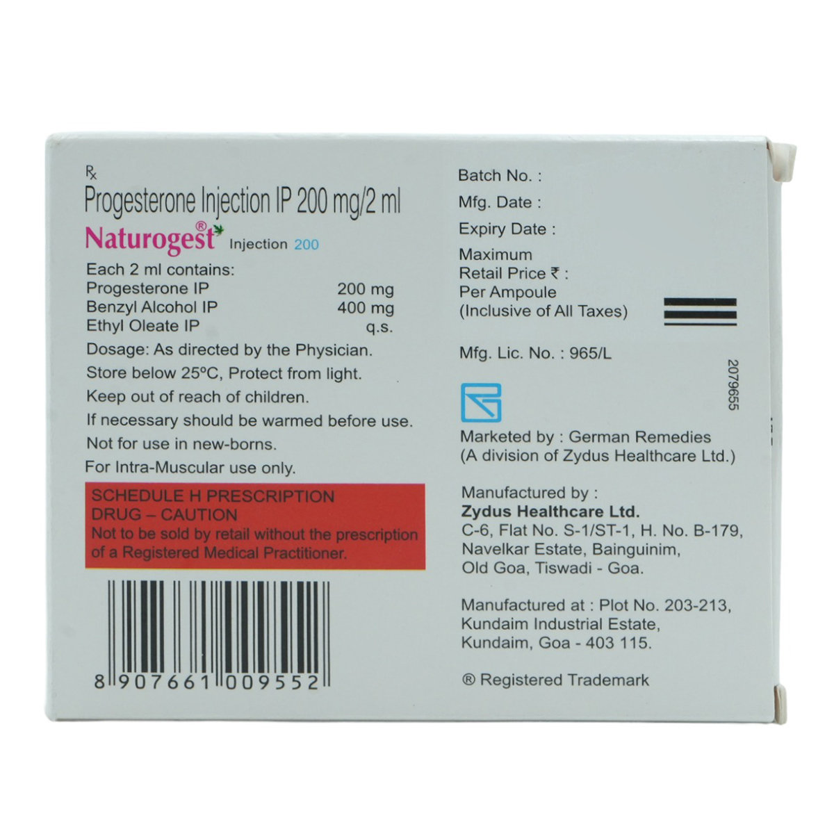 Naturogest 200 mg Injection 2 ml, Pack of 1 Injection Naturogest 200 mg Injection 2 ml, Pack of 1 Injection