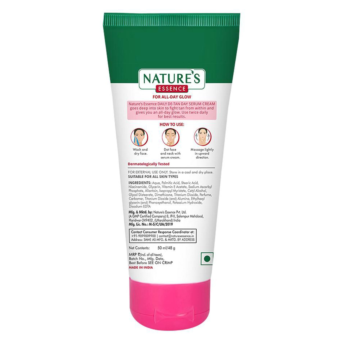 Nature's Essence Daily DE+TAN Day Serum Cream 50 ml | Reduces Tan, Dark Spots & Dullness | 3X Glow All Day | For Morning & Evening Use | For All Skin Type, Pack of 1 Nature's Essence Daily DE+TAN Day Serum Cream 50 ml | Reduces Tan, Dark Spots & Dullness | 3X Glow All Day | For Morning & Evening Use | For All Skin Type, Pack of 1