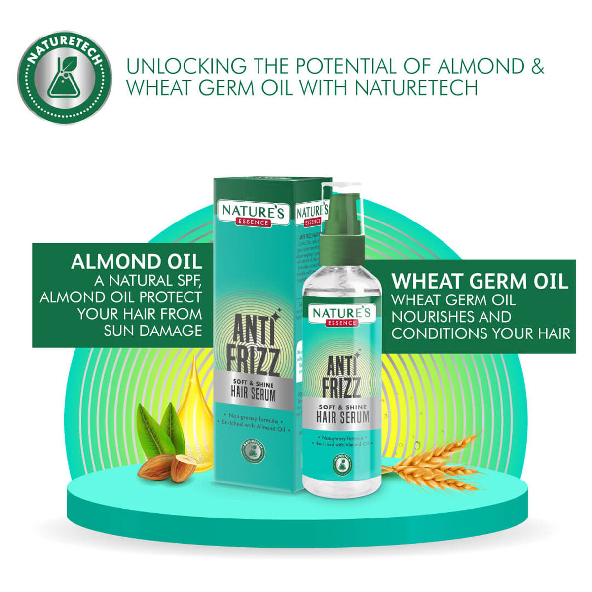 Nature's Essence Anti Frizz Soft & Shine Hair Serum, 100 ml, Pack of 1 Nature's Essence Anti Frizz Soft & Shine Hair Serum, 100 ml, Pack of 1