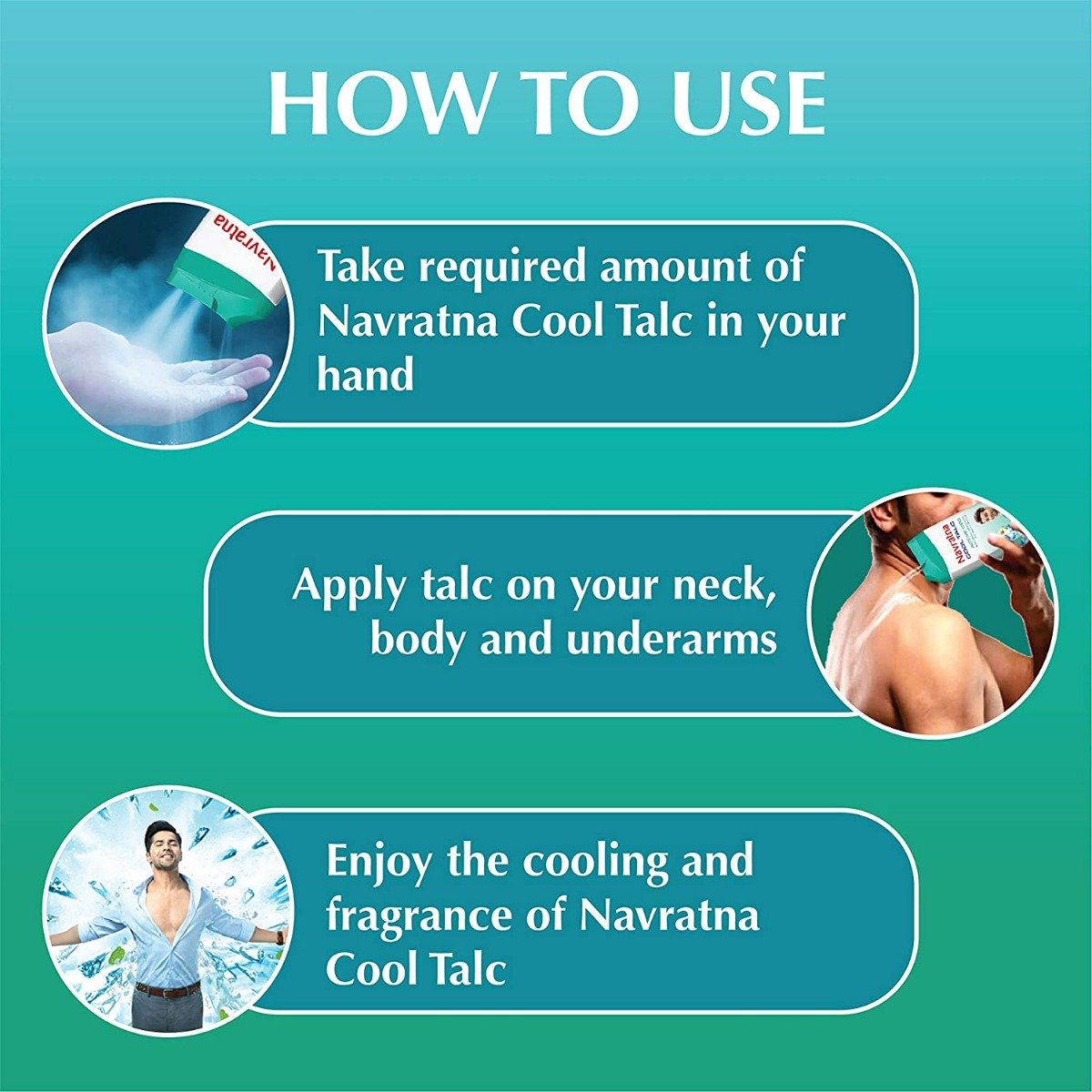 Navratna Cool Active Deo Talc 200 gm | With Mint & Camphor | Relax & Refreshes Body & Mind | Long Lasting Cooling & Fragrance | Prevent Body Odour, Pack of 1 Navratna Cool Active Deo Talc 200 gm | With Mint & Camphor | Relax & Refreshes Body & Mind | Long Lasting Cooling & Fragrance | Prevent Body Odour, Pack of 1