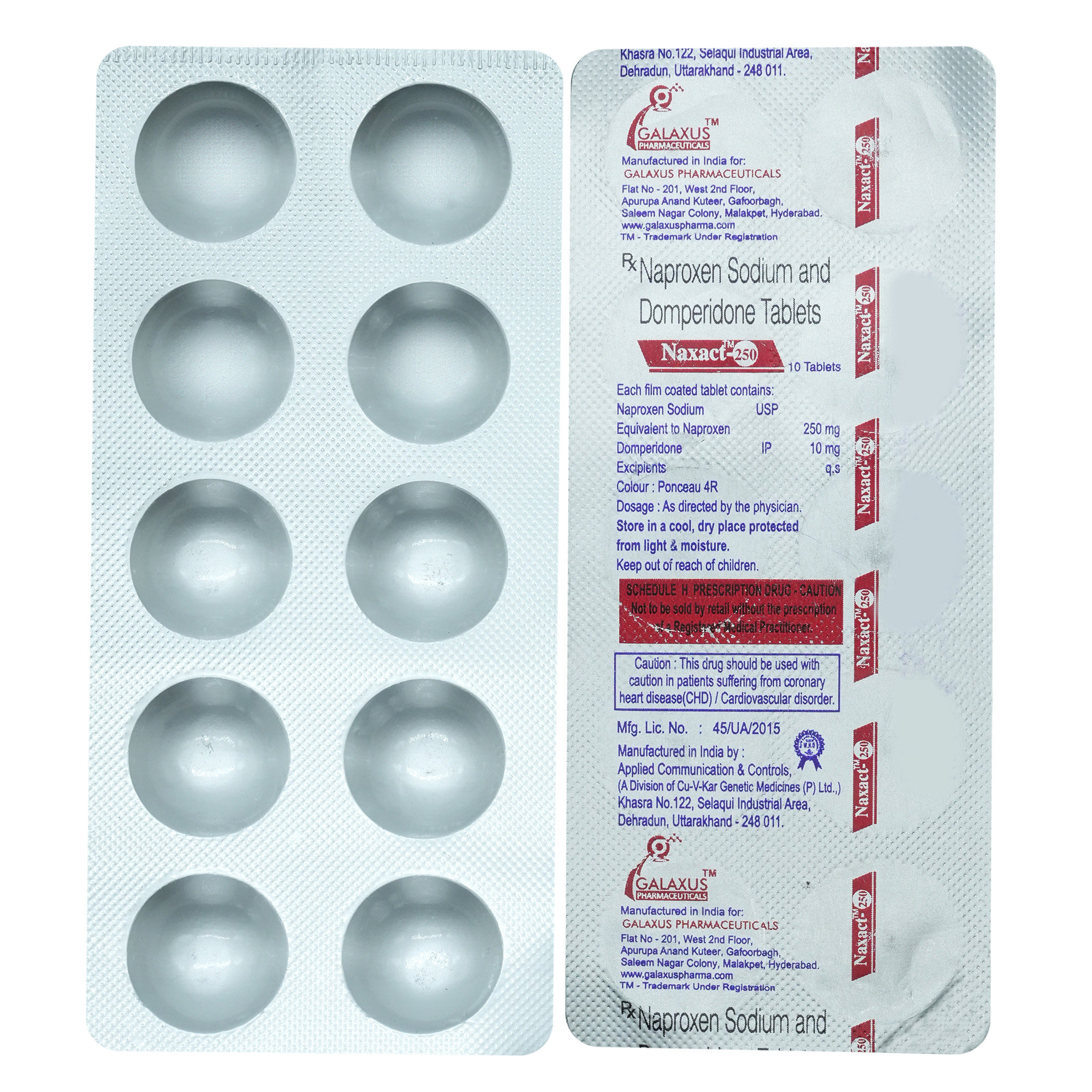 Naxact-250 Tablet 10's, Pack of 10 TABLETS Naxact-250 Tablet 10's, Pack of 10 TABLETS