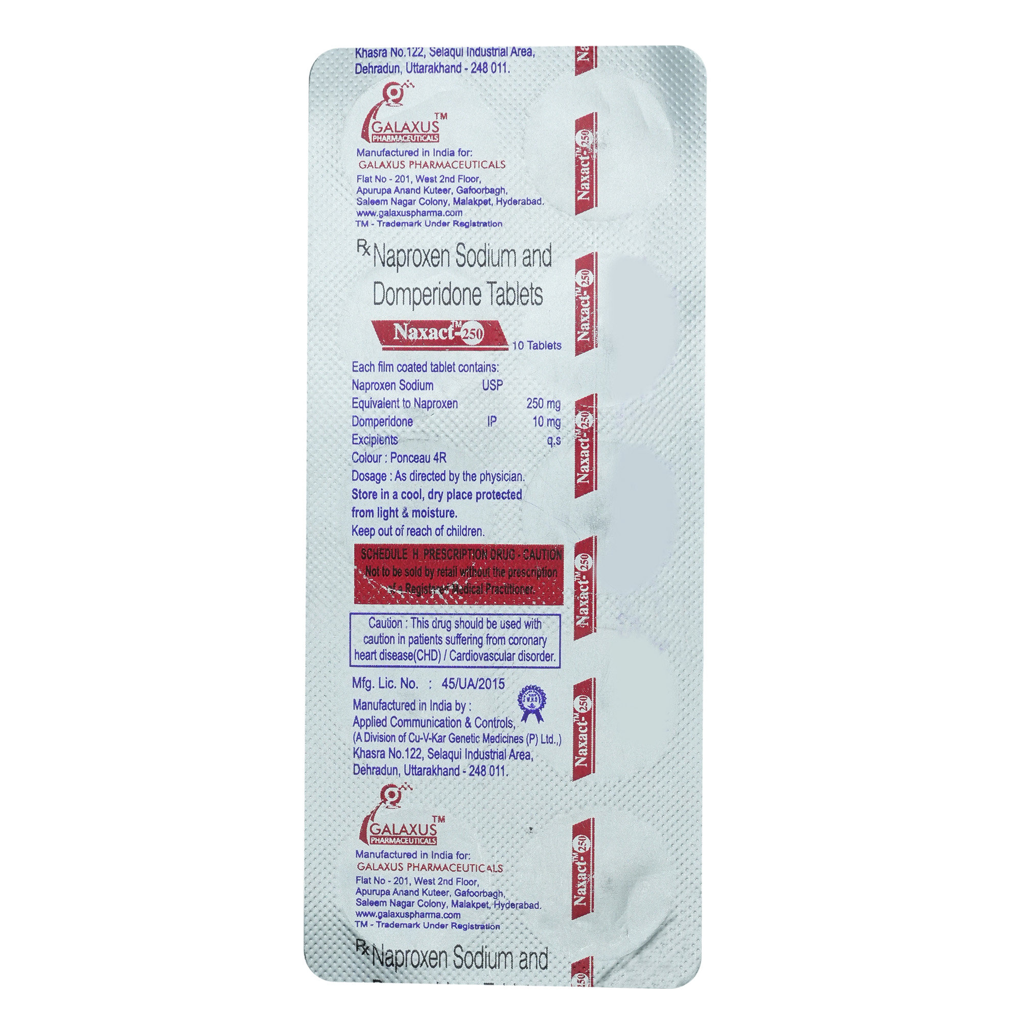 Naxact-250 Tablet 10's, Pack of 10 TABLETS Naxact-250 Tablet 10's, Pack of 10 TABLETS