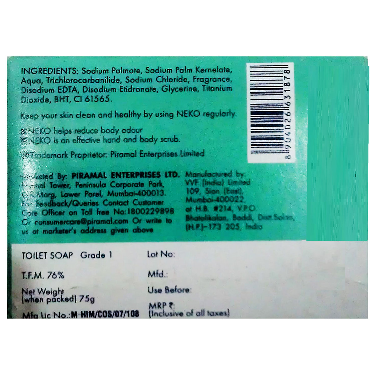 Neko Bouquet Soap 75 gm | With TCC Protection | Removes Body Odour | Keep Skin Healthy, Pack of 1 Neko Bouquet Soap 75 gm | With TCC Protection | Removes Body Odour | Keep Skin Healthy, Pack of 1