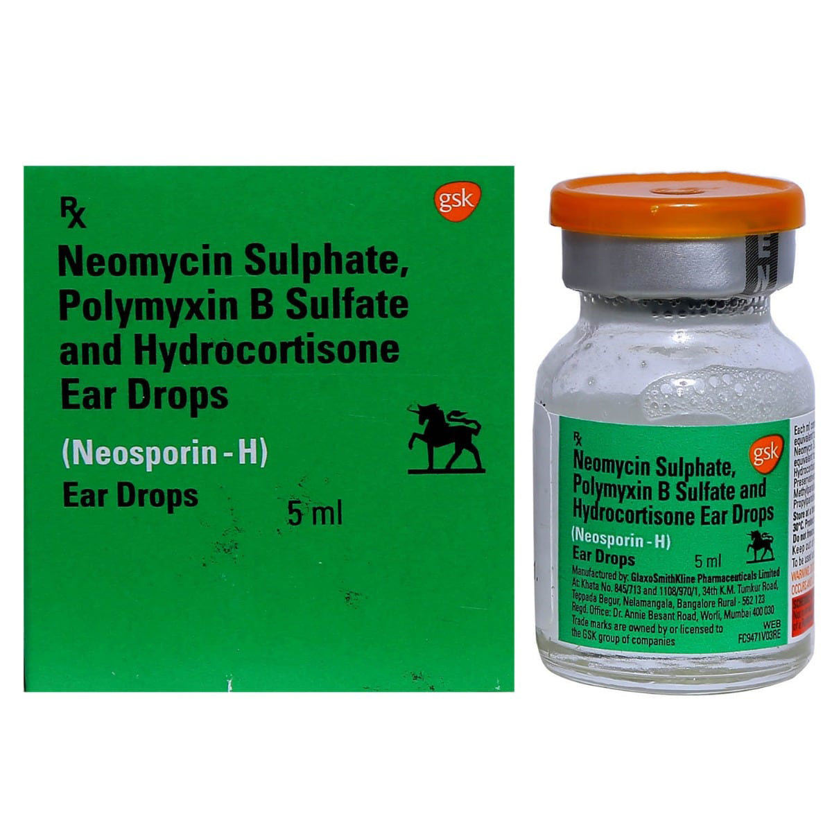 Neosporin H Ear Drops 5ml, Pack of 1 Neosporin H Ear Drops 5ml, Pack of 1